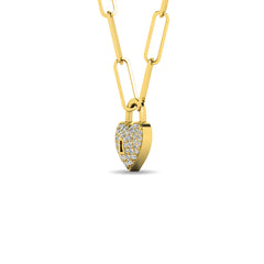 Diamond 1/8 Ct.Tw. Lock Pendant in 10K Yellow Gold