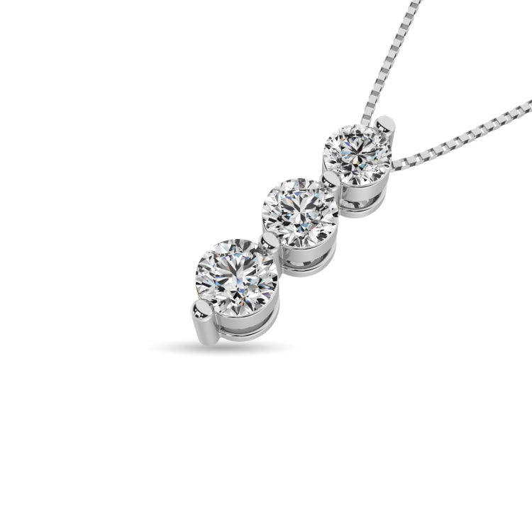 Diamond 3/4 Ct.Tw. Trilogy Pendant in 14K White Gold