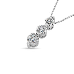 Diamond 3/4 Ct.Tw. Trilogy Pendant in 14K White Gold