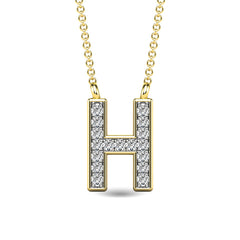 Diamond 1/20 Ct.Tw. Letter H Pendant in 10K Yellow Gold&quot;&quot;