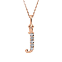 Diamond 1/20 Ct.Tw. Letter J Pendant in 10K Rose Gold