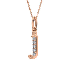Diamond 1/20 Ct.Tw. Letter J Pendant in 10K Rose Gold
