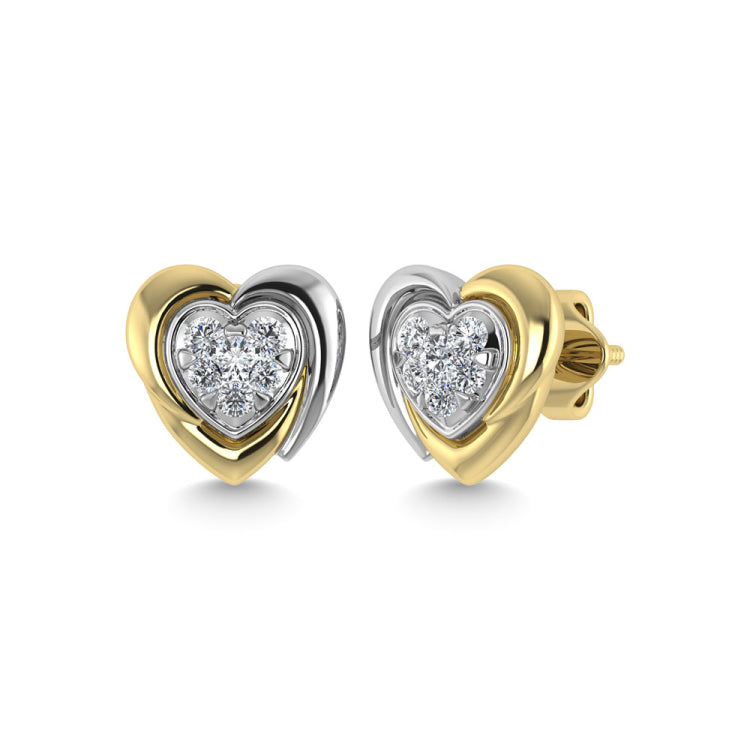 Diamond 1/5 Ct.Tw. Stud Earrings in 10K Two Tone