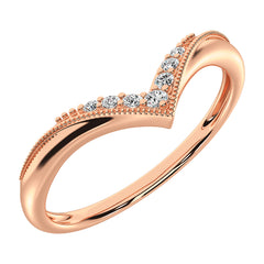 10K Rose Gold 1/20 Ct.Tw. Diamond Chevron Band