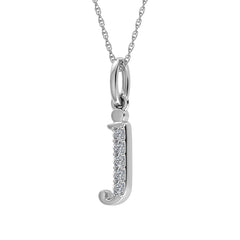 Diamond 1/20 Ct.Tw. Letter J Pendant in 10K White Gold