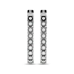 Diamond 1/5 ct tw Hoop Earrings in 10K White Gold