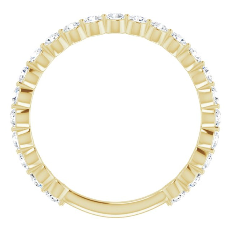 14K Yellow 3/4 CTW Lab-Grown Diamond Anniversary Band