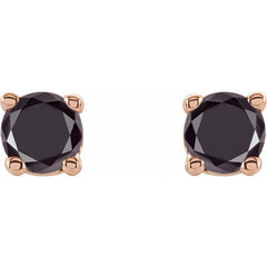 14K Rose 1/8 CTW Natural Black Diamond Stud Earrings