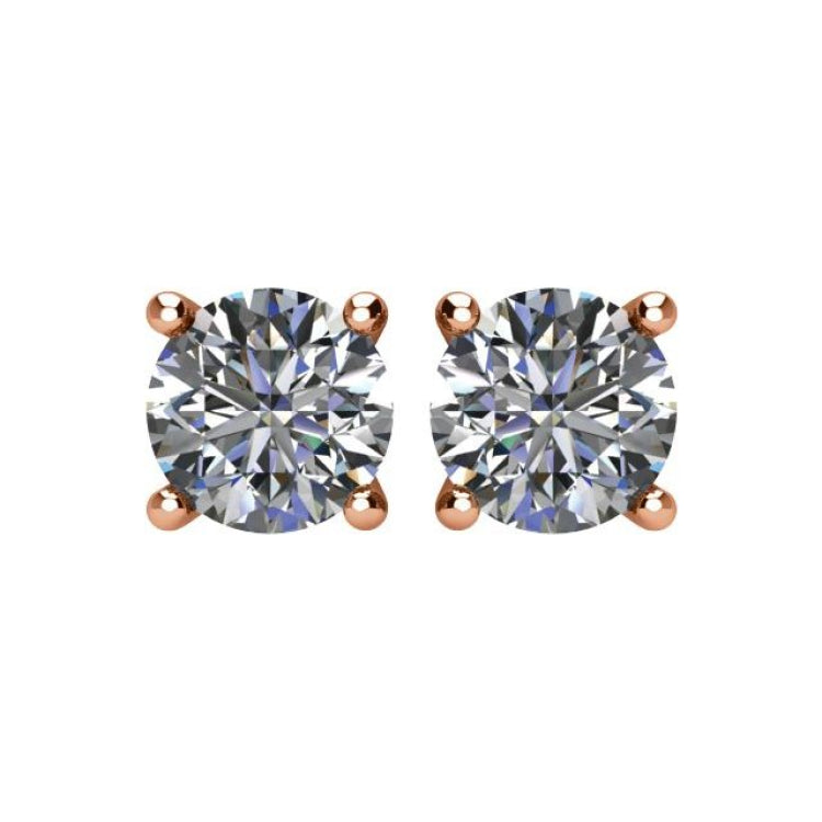 14K Rose 2 CTW Natural Diamond Stud Earrings
