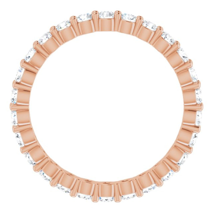 14K Rose 3/4 CTW Lab-Grown Diamond Eternity Band Size 7