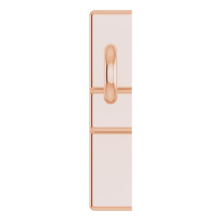 14K Rose 12x5.9 mm Sideways Cross 16-18" Necklace
