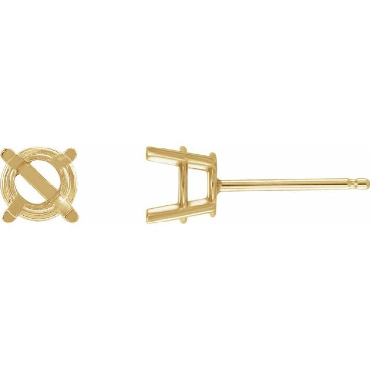 14K Yellow 3 mm Natural Green Tourmaline Earrings
