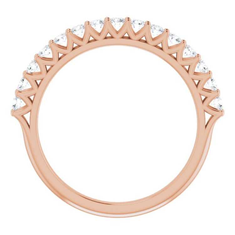 14K Rose 1/2 CTW Lab-Grown Diamond Anniversary Band