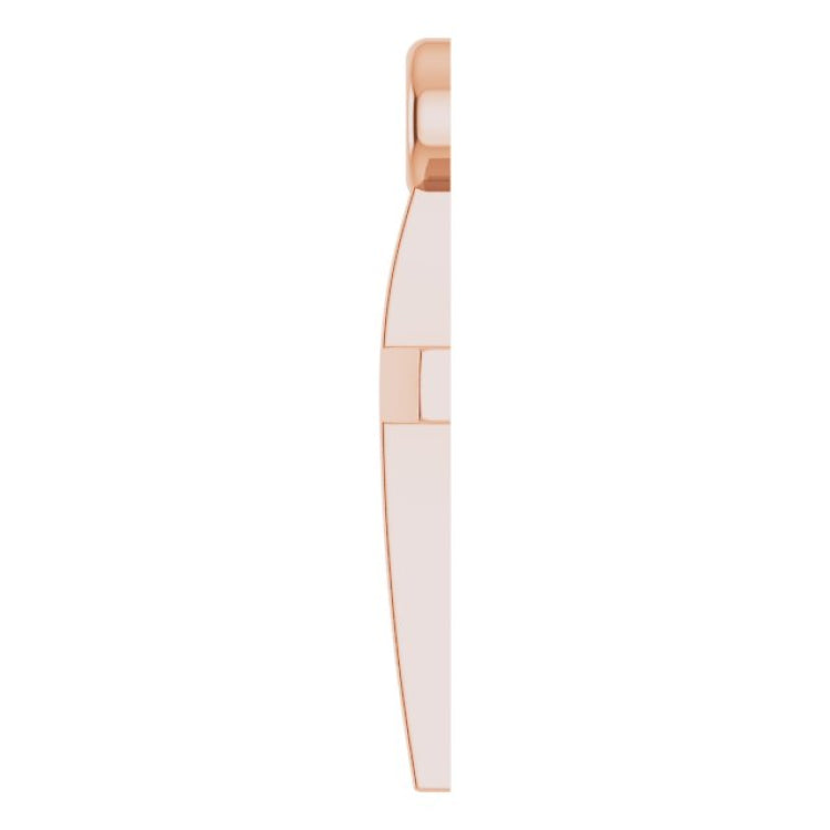14K Rose Cross Pendant
