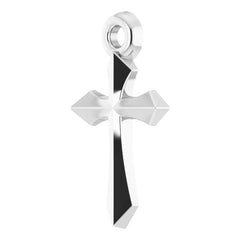 14K White Cross Pendant