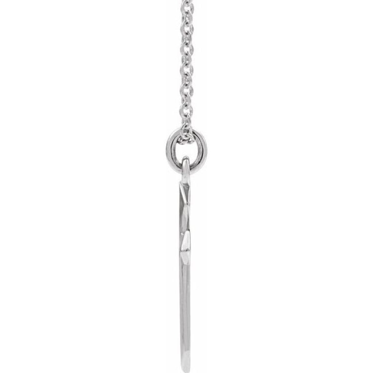 14K White Cross 18" Necklace