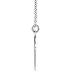 14K White Cross 18" Necklace