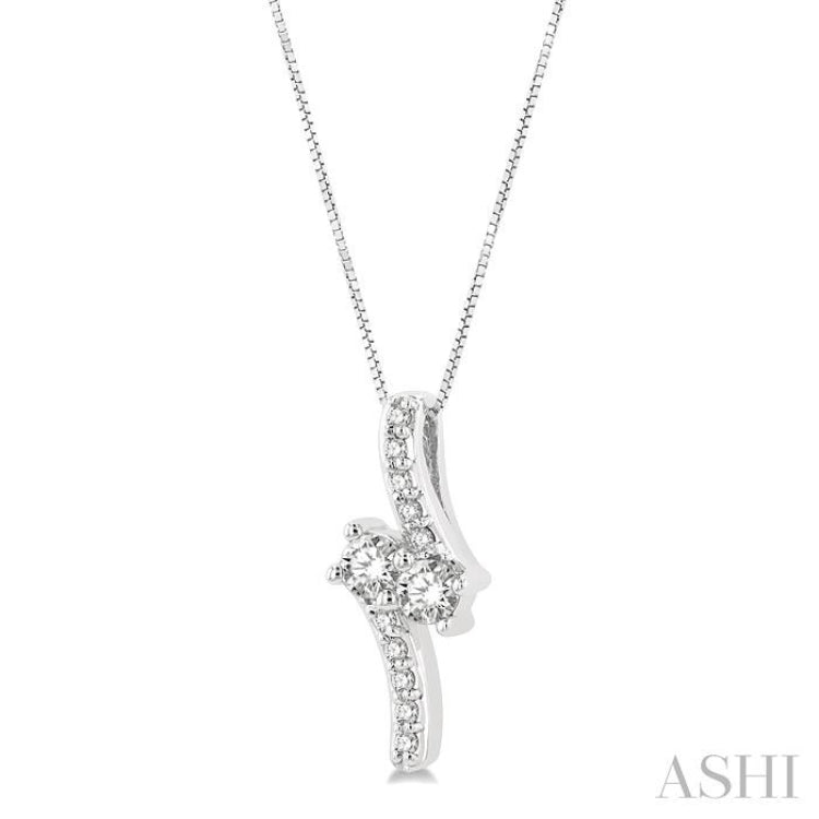 2 Stone Diamond Pendant