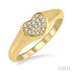 Heart Shape Diamond Signet Ring