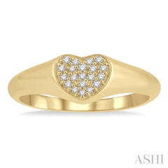 Heart Shape Diamond Signet Ring