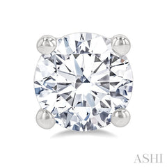 1 Ctw Round Cut Diamond Stud Earrings in 14K White Gold
