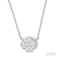 Oval Shape East-West Lovebright Essential Diamond Necklace