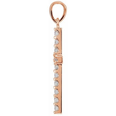 14K Rose 1/4 CTW Lab-Grown Diamond Cross Pendant