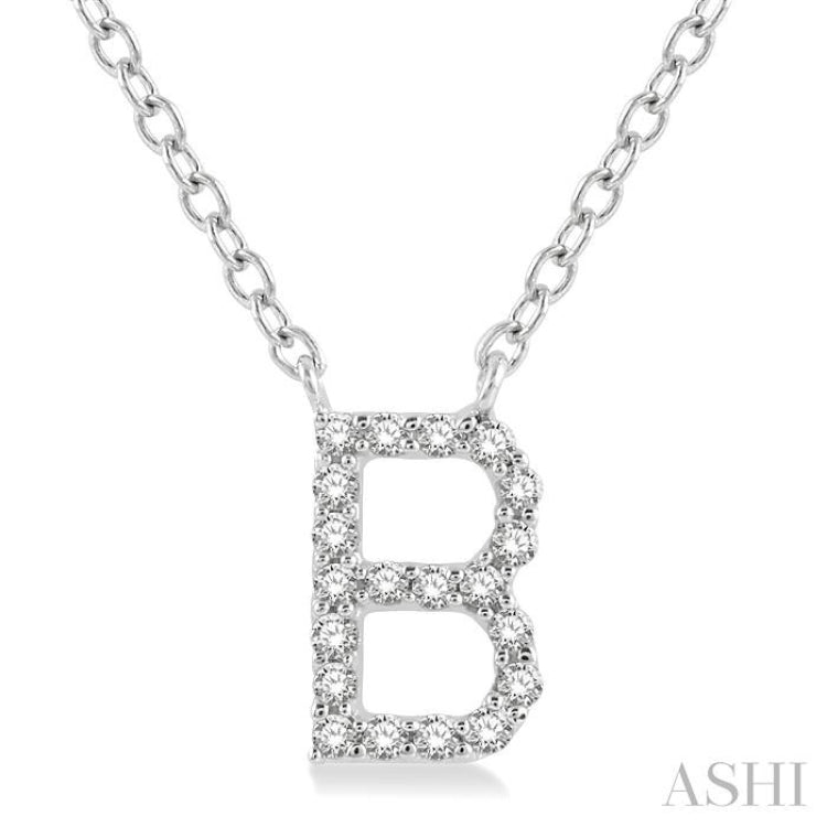 Block 'B' Initial Diamond Pendant