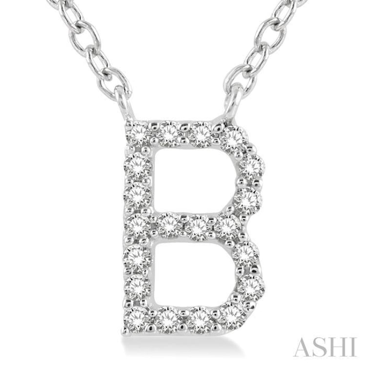 Block 'B' Initial Diamond Pendant