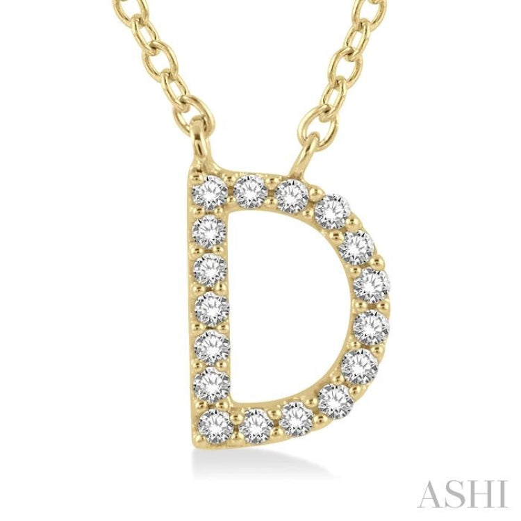 Block 'D' Initial Diamond Pendant