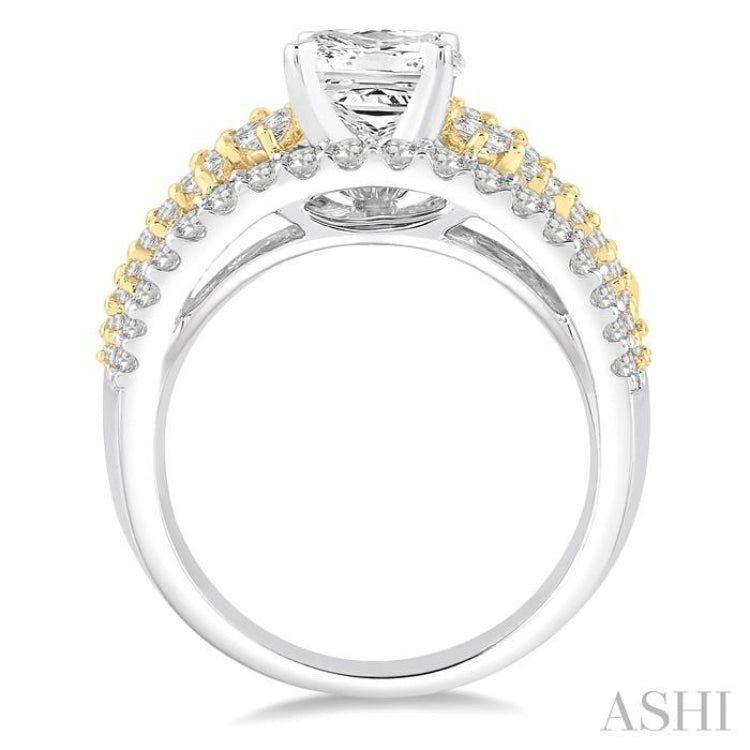 Princess Shape Semi-Mount Diamond Engagement Ring