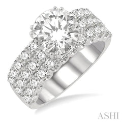 Round Shape Semi-Mount Diamond Engagement Ring