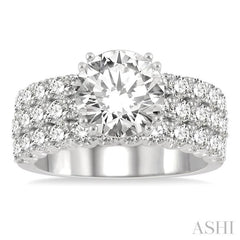 Round Shape Semi-Mount Diamond Engagement Ring