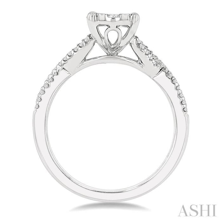 Oval Shape Lovebright Diamond Engagement Ring