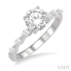 Round Shape Semi-Mount Diamond Engagement Ring