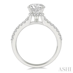 Round Shape Semi-Mount Diamond Engagement Ring