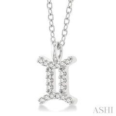 Gemini Zodiac Diamond Pendant