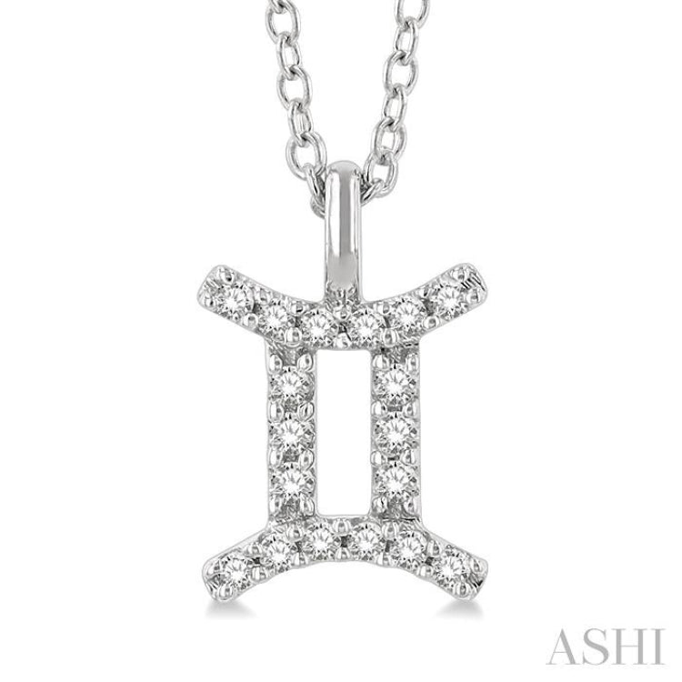 Gemini Zodiac Diamond Pendant