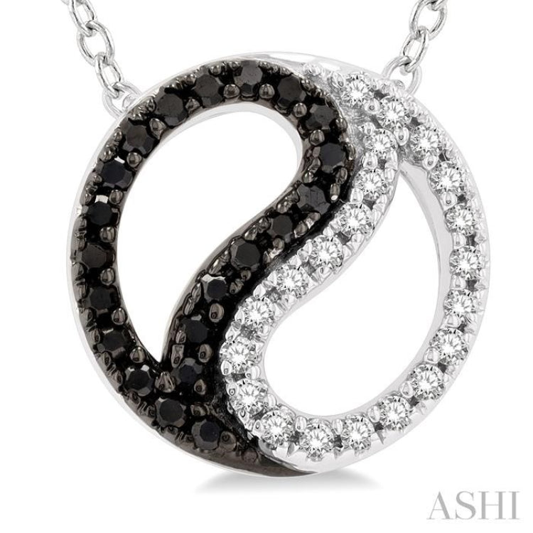 Yin Yang Petite Black Diamond Fashion Pendant