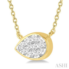 Pear Shape East-West Lovebright Essential Diamond Necklace