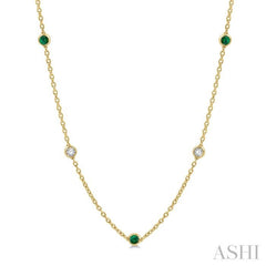 Gemstone & Diamond Station Necklace