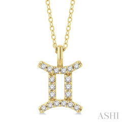 Gemini Zodiac Diamond Pendant