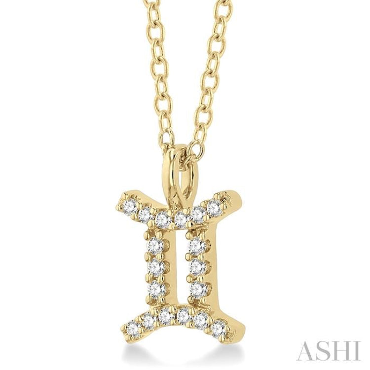 Gemini Zodiac Diamond Pendant