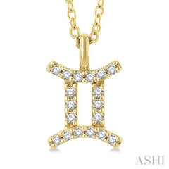 Gemini Zodiac Diamond Pendant