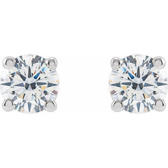14K White 4mm :: 1/2 CTW Lab-Grown Diamond Earrings