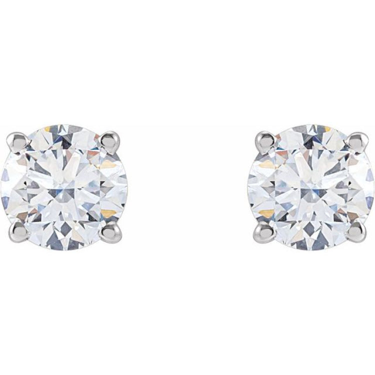 14K White 1 CTW Lab-Grown Diamond Stud Earrings