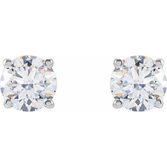14K White 1 CTW Lab-Grown Diamond Stud Earrings