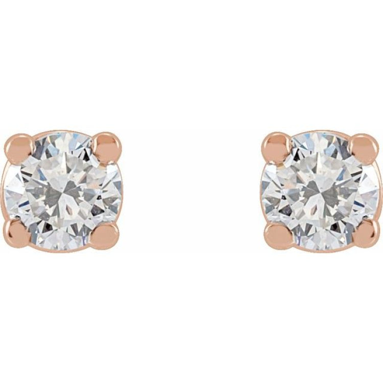 14K Rose 1/5 CTW Lab-Grown Diamond Stud Earrings