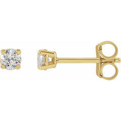 14K Yellow Gold 1/4 CTW Lab-Grown White Diamond Earrings