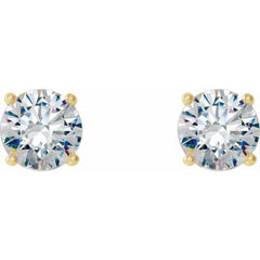 14K Yellow 1/2 CTW Lab-Grown Diamond 4-Prong Stud Earrings